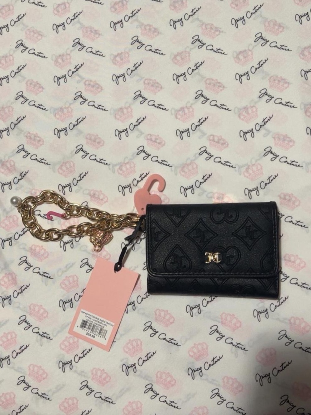 ✨ Juicy Couture Black Wallet w/ Gold Chain Charm ✨